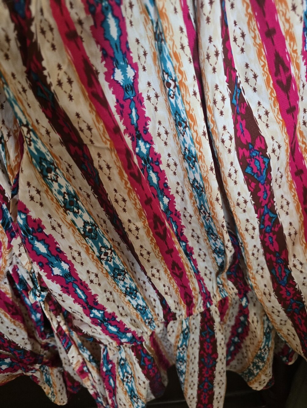 Rebellious Rose Multi-Color Printed Ruffle Blouse - Picture 6 of 8